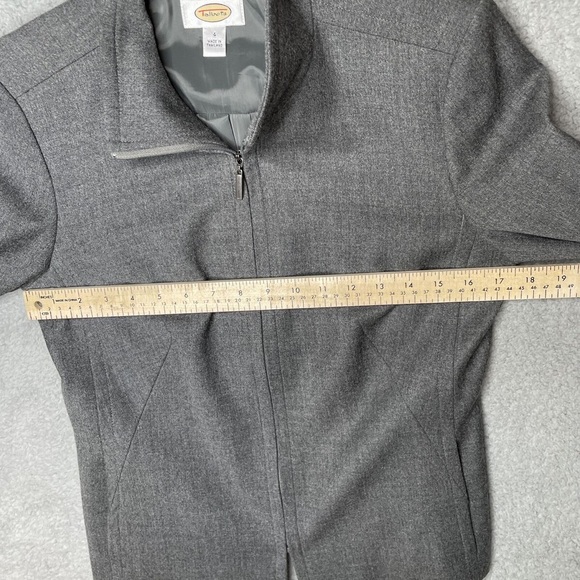 Talbots Wool Blazer Womens 4 Gray Jacket Full Zip Career Preppy Made In Italy - Picture 7 of 14